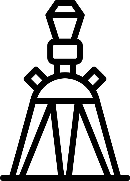 三脚架站图标轮廓风格图片下载