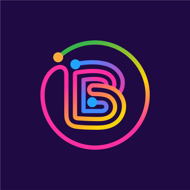 字母b标志做成圆形电路图片下载