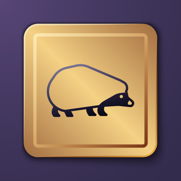 紫色刺猬图标孤立在紫色背景图片下载