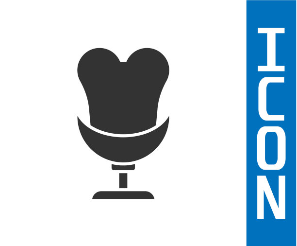 灰色扶手椅图标孤立在白色背景图片下载