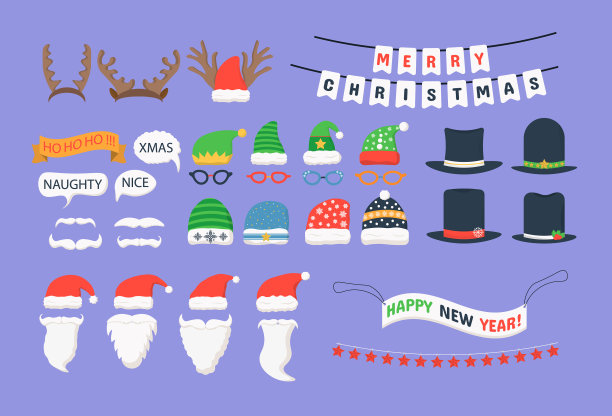 圣诞节的照片道具图片下载