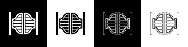 设置旧西方摆动沙龙门图标孤立图片下载