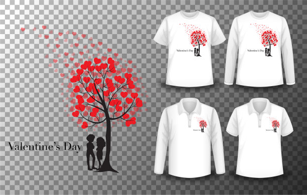 情人节的标志搭配不同的衬衫图片下载