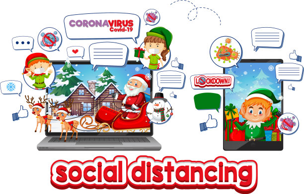 通过移动设备在线庆祝圣诞节图片下载