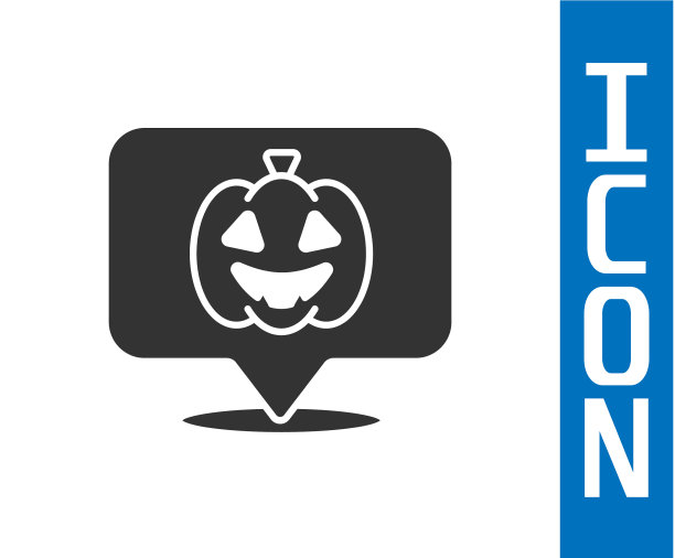 灰色南瓜图标孤立在白色背景图片下载