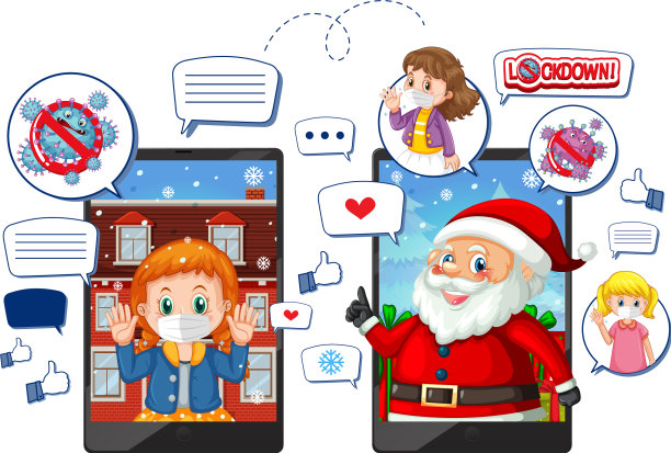 通过移动设备在线庆祝圣诞节图片下载