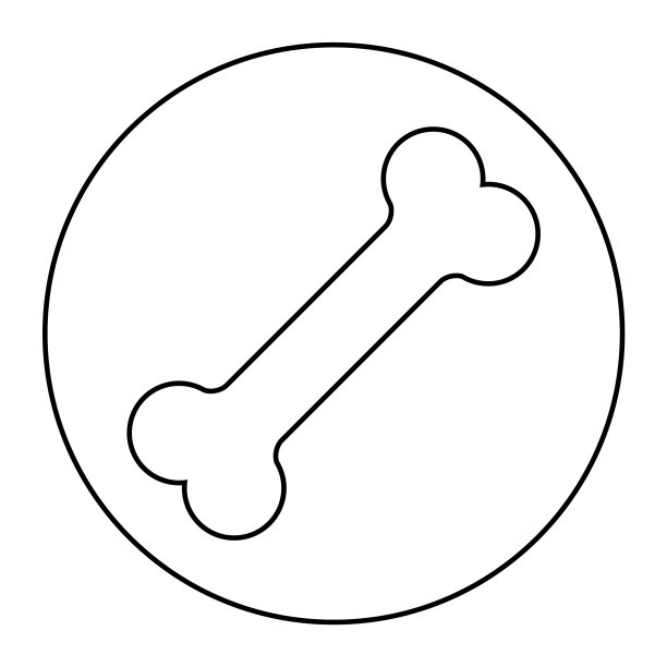 骨头图标孤立在白色背景动物狗图片下载