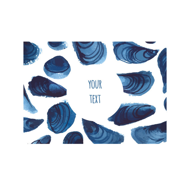 背景与水彩贝壳图片下载