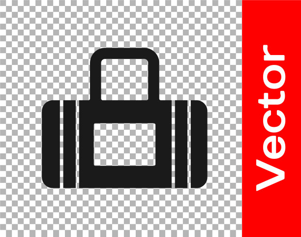 黑色运动包图标隔离透明图片下载