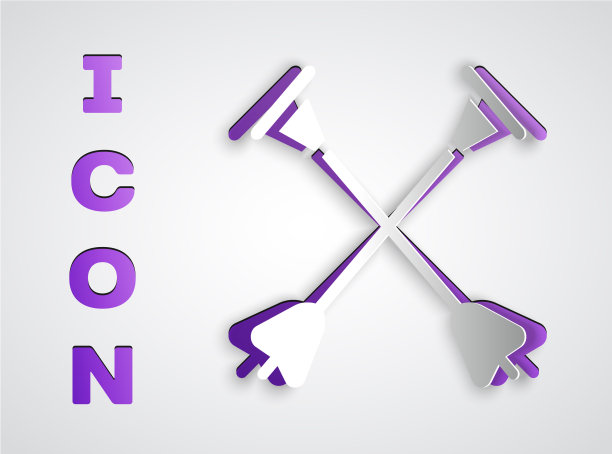 纸切割箭头与吸盘顶端图标隔离图片下载