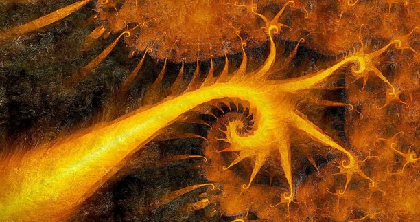 抽象的黑色和金色闪烁分形背景图片下载