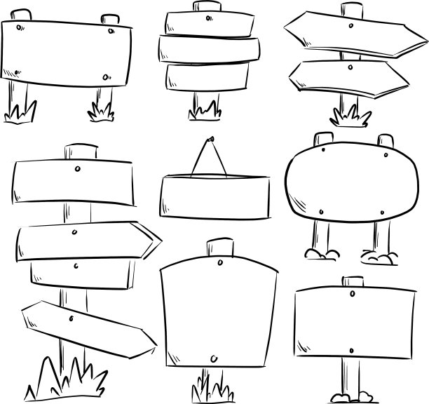设置木制路标和箭头图片下载