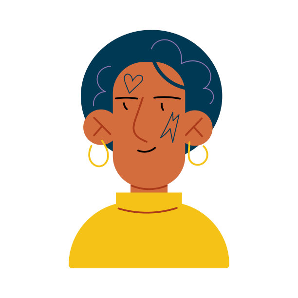 有心形纹身的黑人妇女图片下载