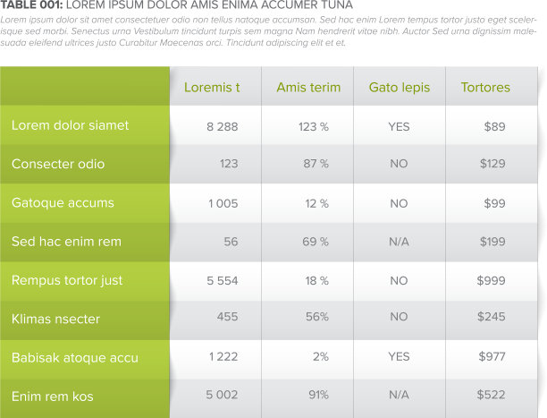 简单的手风琴样式的数据表布局图片下载