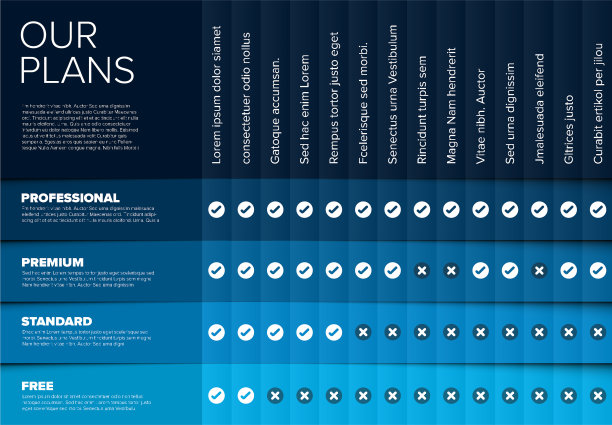 产品服务价格对照表图片下载