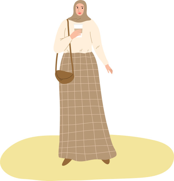 年轻的穆斯林妇女戴着头巾和休闲服图片下载