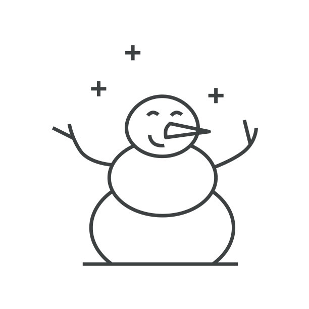 雪人轮廓线绘制图片下载
