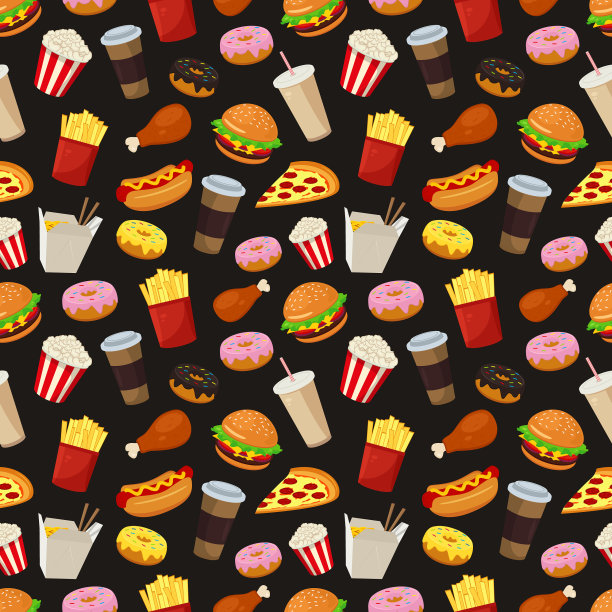 垃圾食品缝合线模式食品和饮料模式图片下载