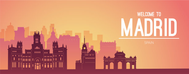 马德里是西班牙著名的城市景观景观背景图片下载