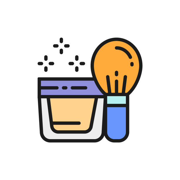 粉歌舞伎刷面霜在罐子扁平颜色图片下载