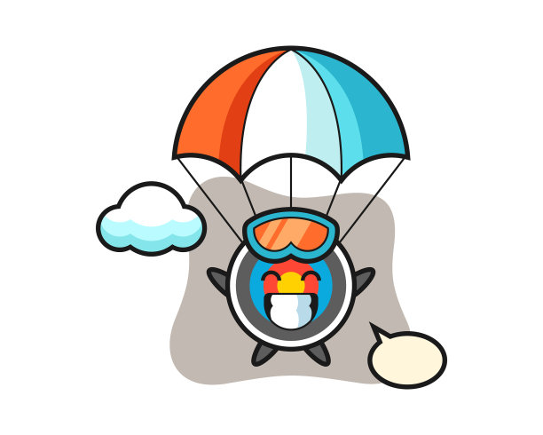 靶箭吉祥物卡通是跳伞用的图片下载