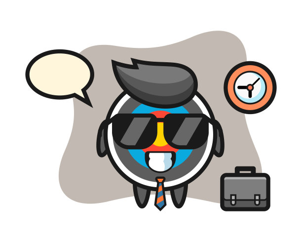 卡通吉祥物瞄准射箭作为商人图片下载