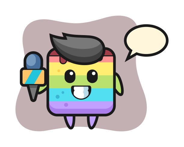 人物吉祥物彩虹蛋糕作为新闻图片下载