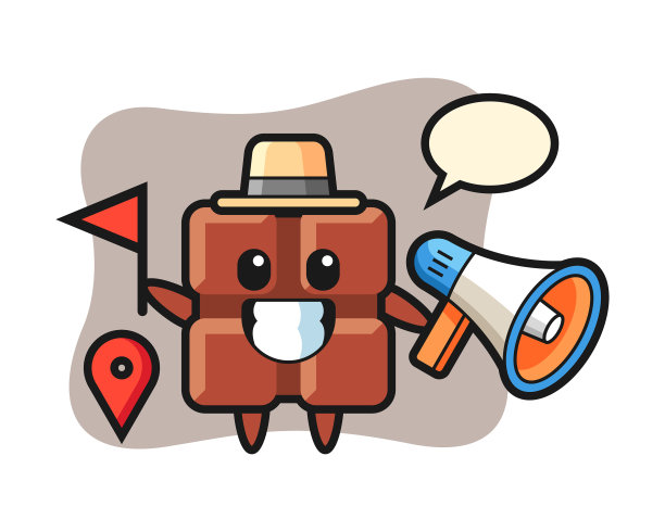 卡通人物巧克力棒作为导游图片下载