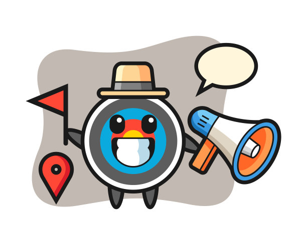 卡通人物瞄准射箭作为游览图片下载