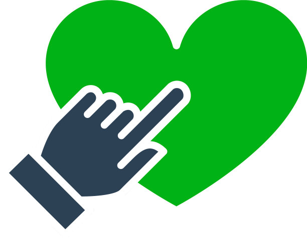 人类选择了一个正面的心形图标图片下载