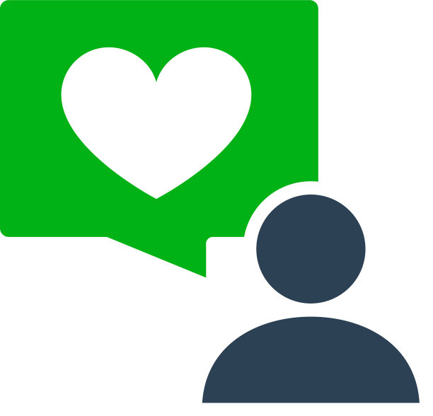 人与心在语音气泡彩色图标图片下载