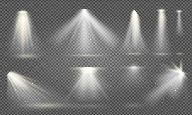 逼真的聚光灯照明效果孤立图片下载