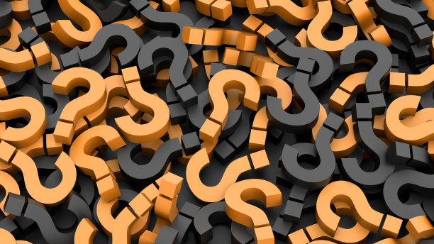 黑色和橙色问号背景，常见问题概念图片下载