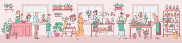 花店与花匠安排的作品图片下载