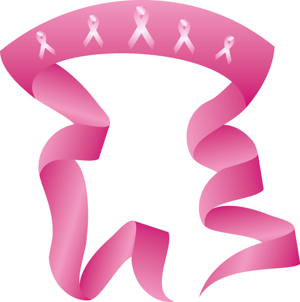 详细的粉色丝带标记乳腺癌图片下载