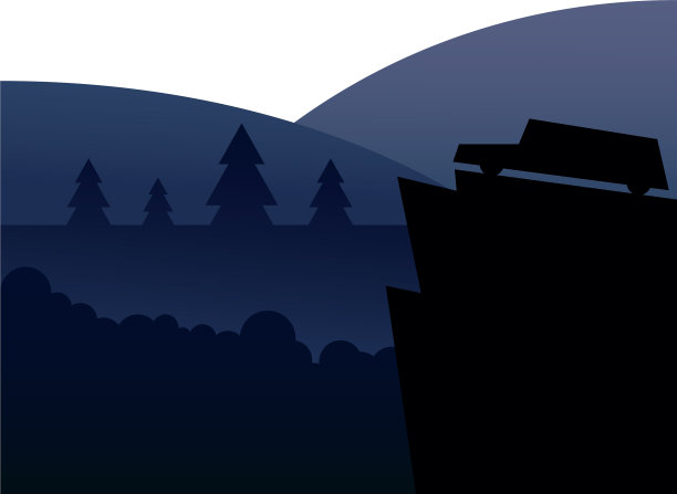 在山前风景中剪影汽车图片下载