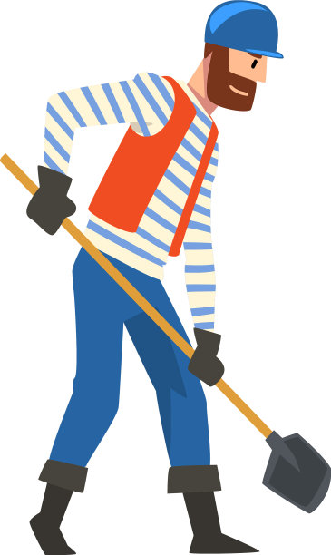 建筑工人用公铲挖掘图片下载