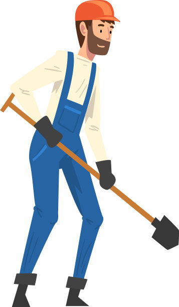建筑工人用铁铲男建筑工人图片下载