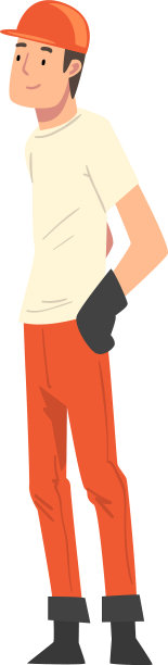 建筑工人穿着工作服的特点图片下载