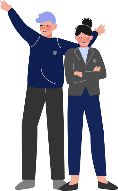 一对学生在一起摆姿势男孩和女孩图片下载