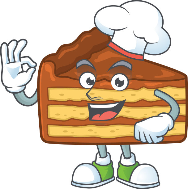 巧克力片蛋糕卡通设计风格引以为傲图片下载