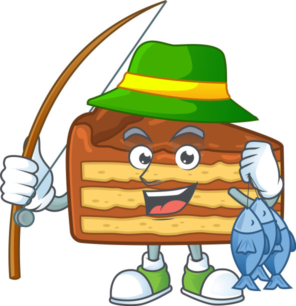 一个图片的巧克力蛋糕鱼吉祥物图片下载