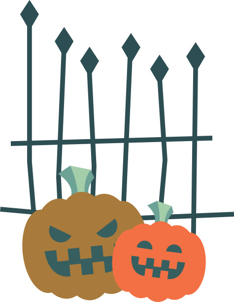 万圣节的卡通配南瓜门图片下载
