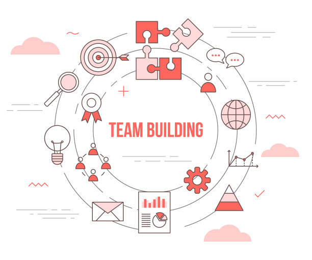 团队建设的商业人员概念与图标图片下载