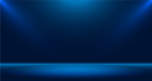 蓝色的空房间用作工作室的背景和图片下载