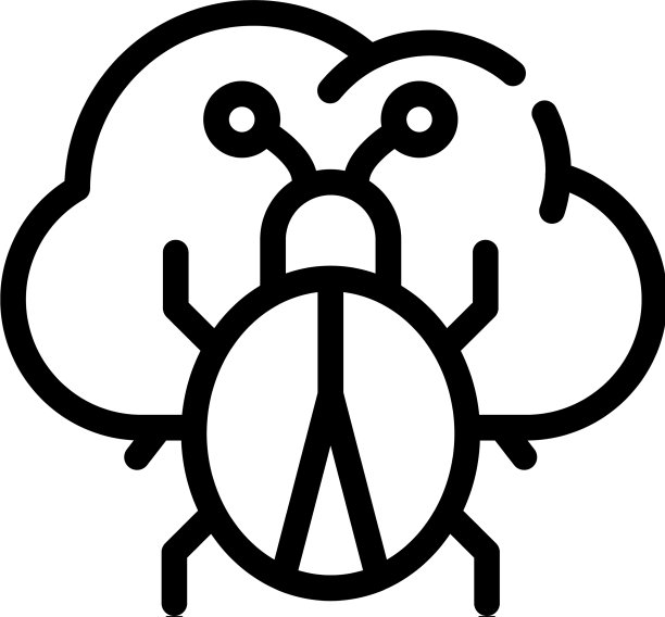 云病毒线图标符号图片下载