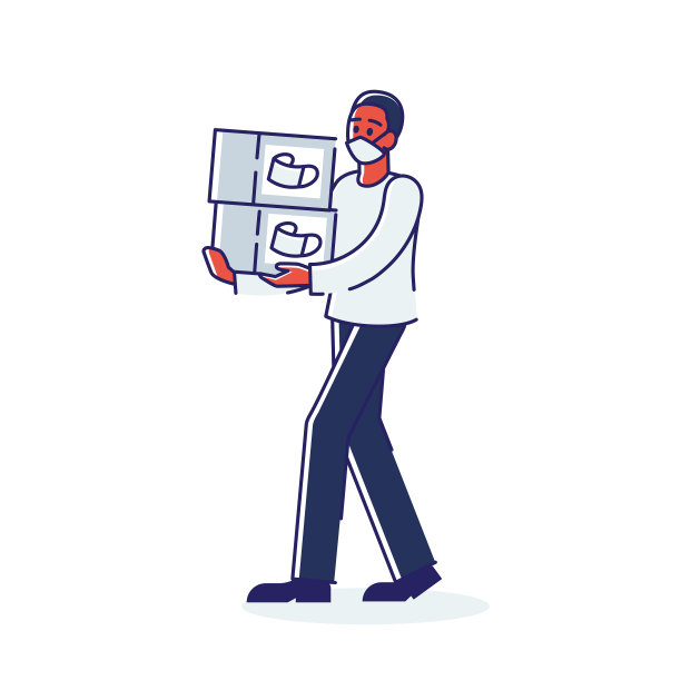 快递员为冠状病毒运送医用口罩图片下载