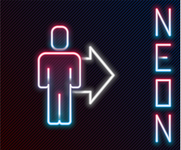 发光的霓虹线领导一个团队的执行图片下载