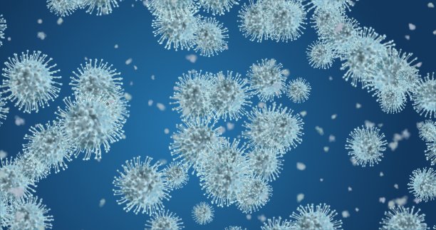 冠状病毒细胞。引起呼吸道感染的一组病毒。3D渲染3D插图图片下载