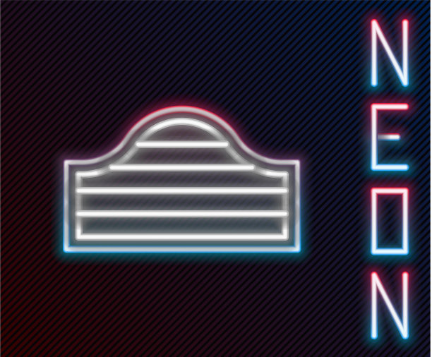 霓虹灯线老西餐厅的摇摆门图片下载